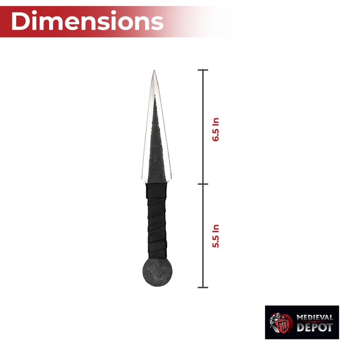 Soaring Heights Forged Carbon Steel Medieval Viking Style Throwing Dagger Knife