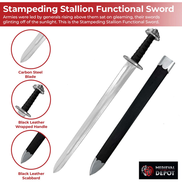 Stampeding Stallion Functional Replica Medieval Sword