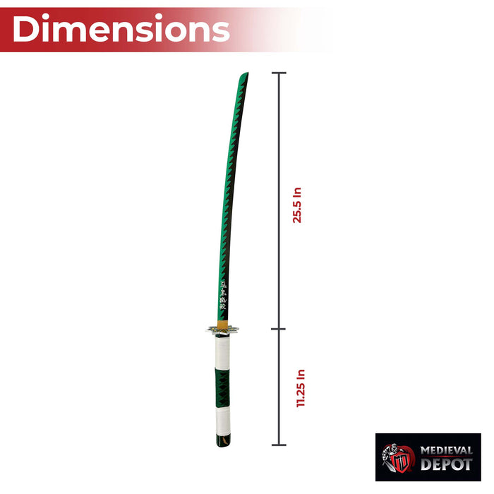 Sanemi Shinazugawa Demon Slayer Replica Wind Hashira Nichirin Katana Sword