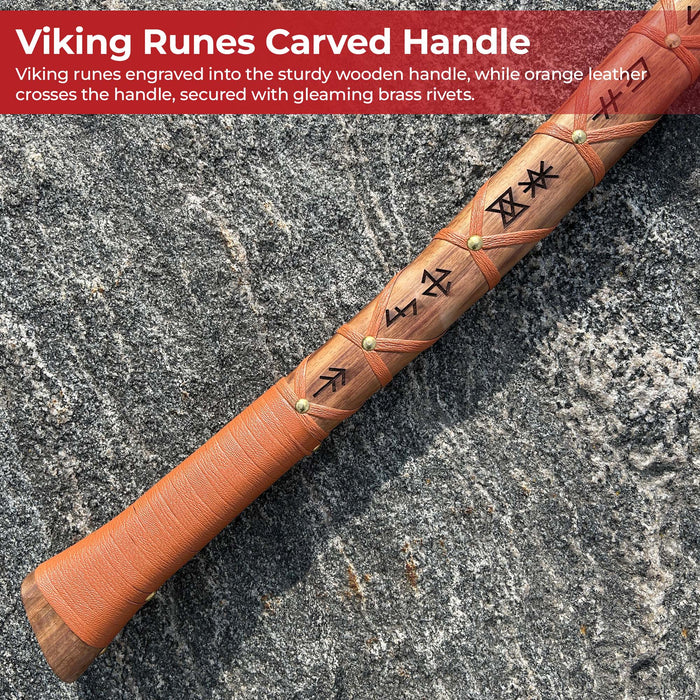 Sunny Blaze Hand Forged Functional Outdoor Viking Bearded Axe Skeggøx