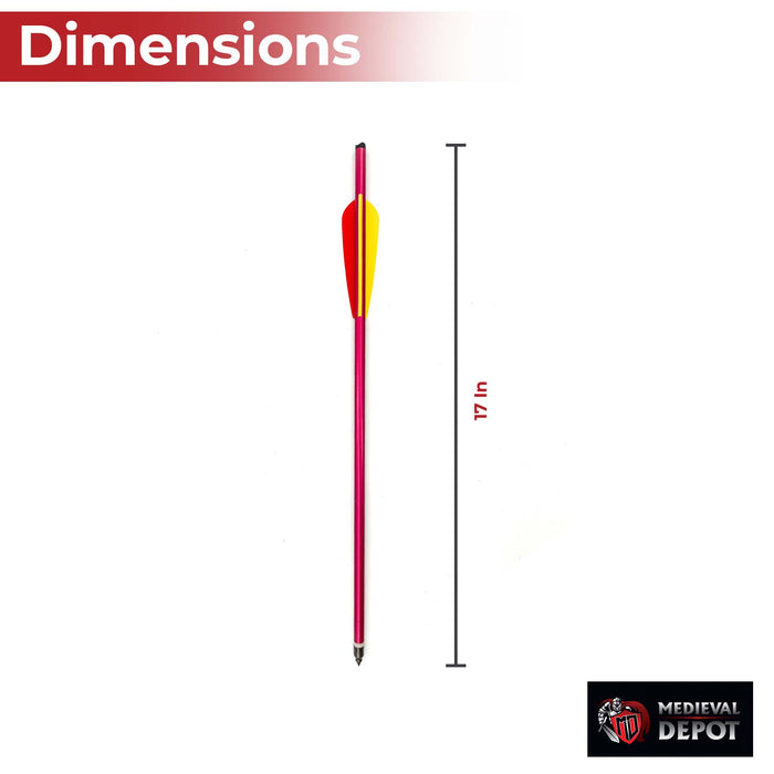 Survival Arrow Equipment Aluminum Red 16 Inch Set of Six