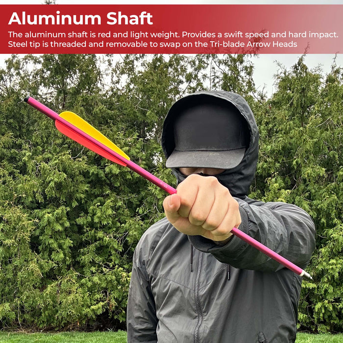 Survival Arrow Equipment Aluminum Red 16 Inch Set of Six