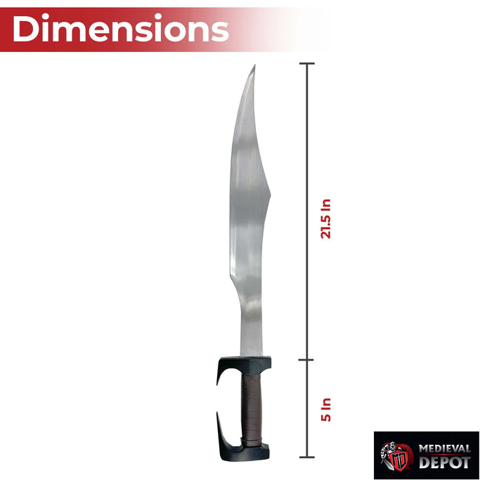 Spartan Legendary Sword with Leather Sheath and Metal Guard