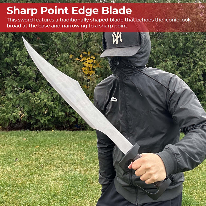 Spartan Legendary Sword with Leather Sheath and Metal Guard