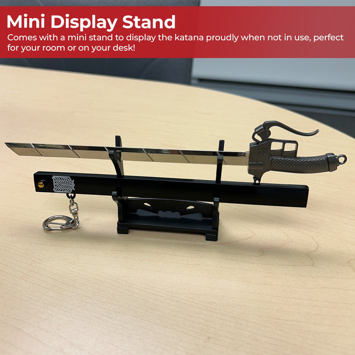 Spring Action Popup Mini Katana Keychain AOT 3D Maneuver Blade Edition