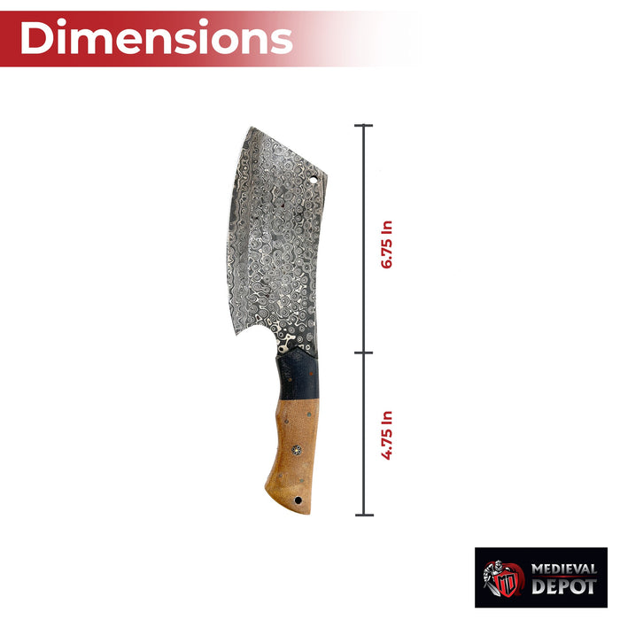 Supper Time Fireball Damascus Cleaver