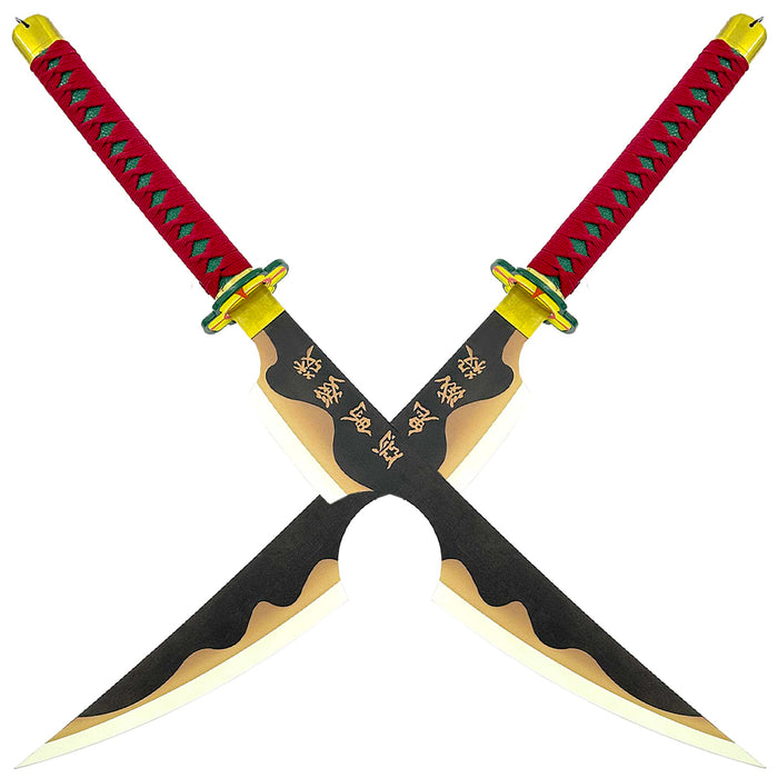 Tengen Uzui Demon Slayer Sound Hashira Duel Wield Sword Set