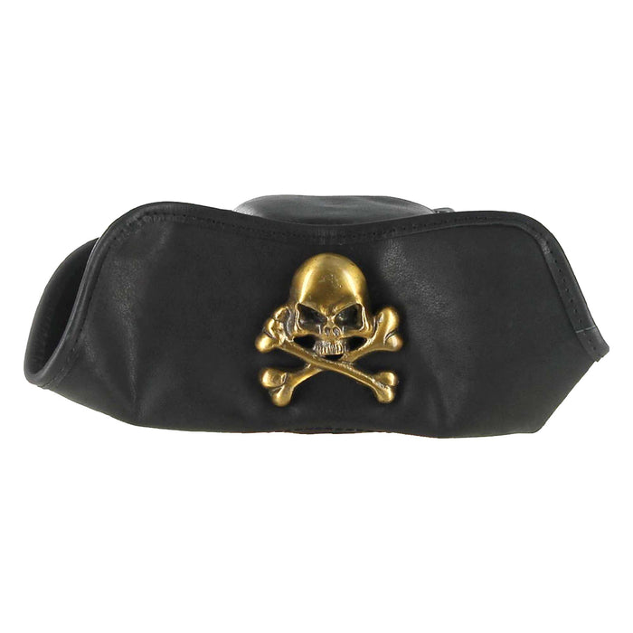 Terror at Sea Leather Jolly Roger Tricorne Hat