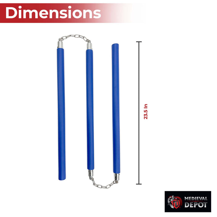 Three Sectional Staff Training Foam Padded Blue