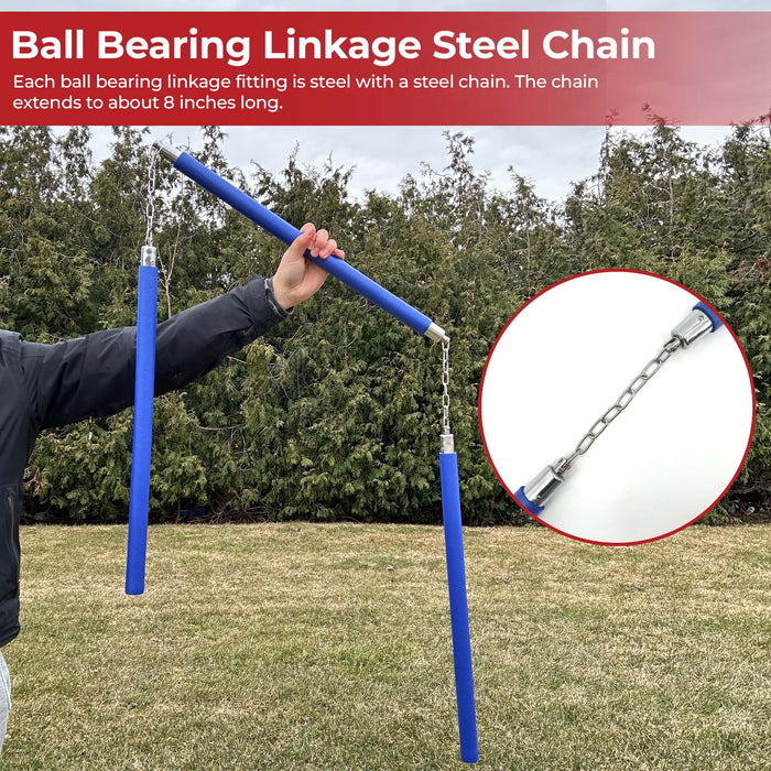 Three Sectional Staff Training Foam Padded Blue