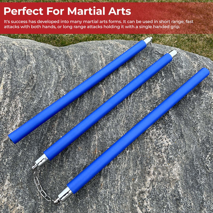 Three Sectional Staff Training Foam Padded Blue