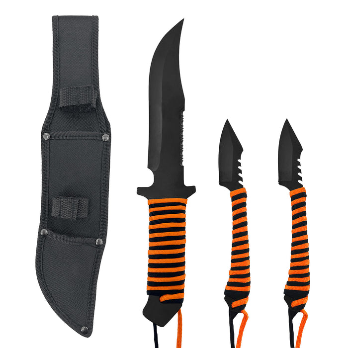Tiger on the Prowl Hunting & Throwing Knife Set
