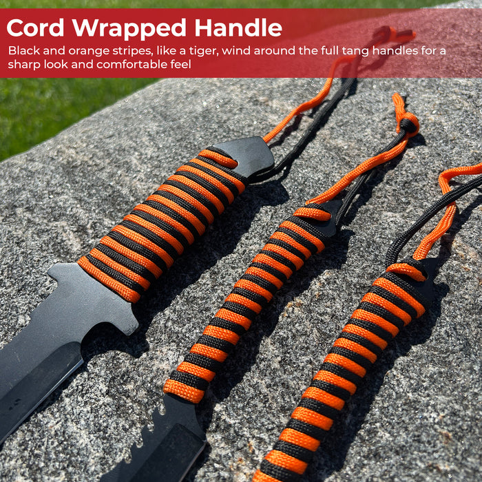 Tiger on the Prowl Hunting & Throwing Knife Set