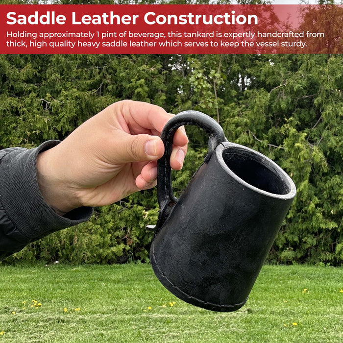 Tudor Tankard Leather Drinking Vessel