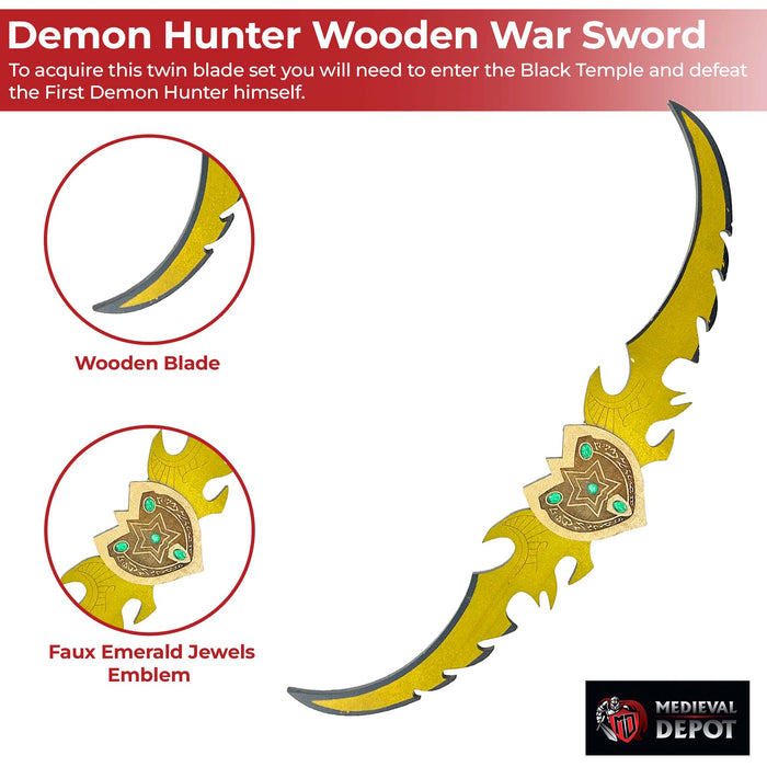 Twin Blade Demon Hunter Wooden War Sword