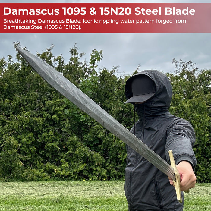 Templar Legacy Damascus Sword Forged in Honor