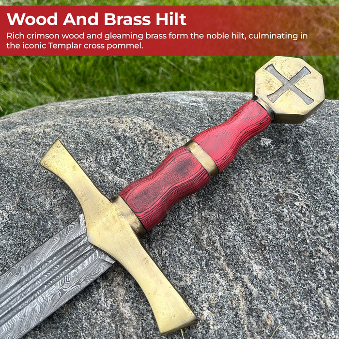 Templar Legacy Damascus Sword Forged in Honor
