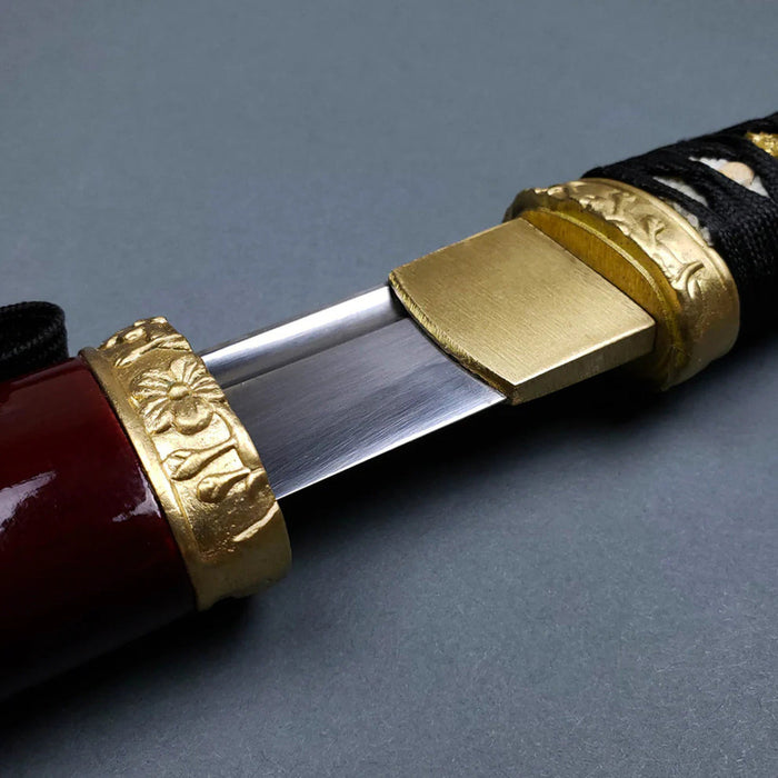 Timeless Elegance Traditional Japanese Tanto in Burgundy