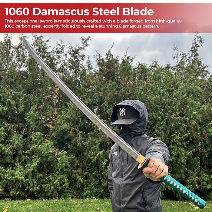 Turtle Guardian 1060 Damascus Steel Handmade Katana