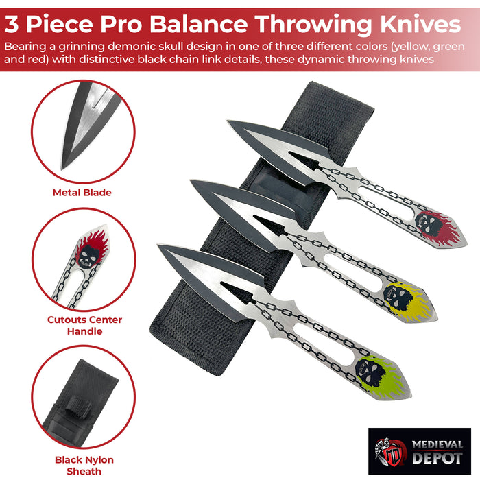 Unchained Demon 3 Piece Pro-Balance Throwing Knives