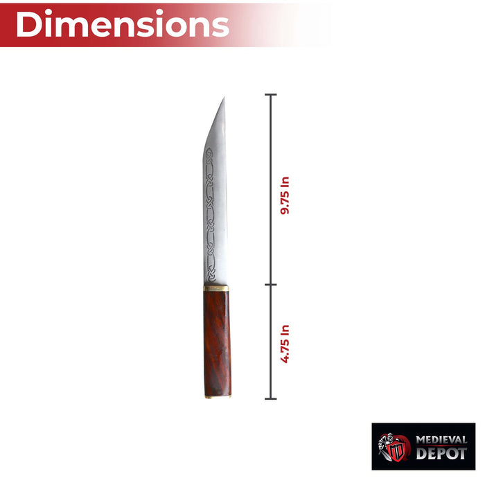 Viking Seax Dagger with Brass Accents