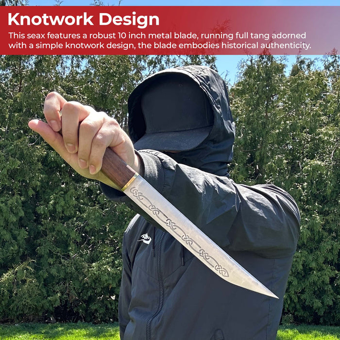 Viking Seax Dagger with Brass Accents