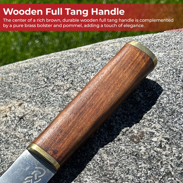 Viking Seax Dagger with Brass Accents