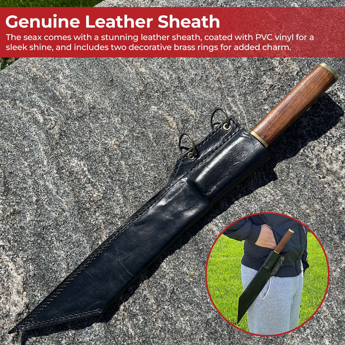 Viking Seax Dagger with Brass Accents