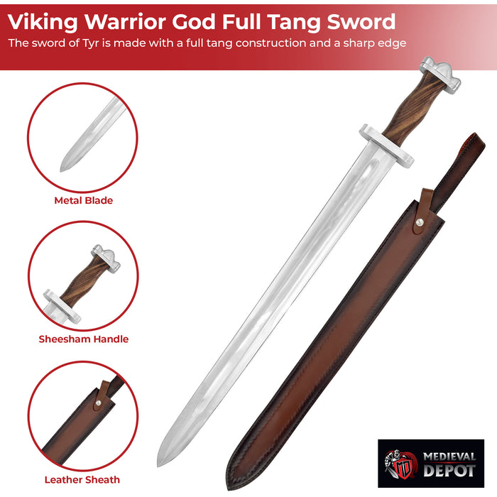 Viking Warrior God Full Tang Sword of Tyr