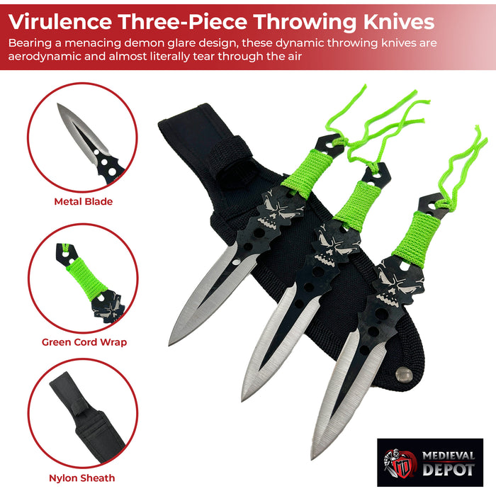 Virulence Three-Piece Throwing Knives