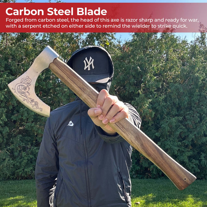Warrior Shield Maiden Norse Viking Battle Axe | Plain Handle
