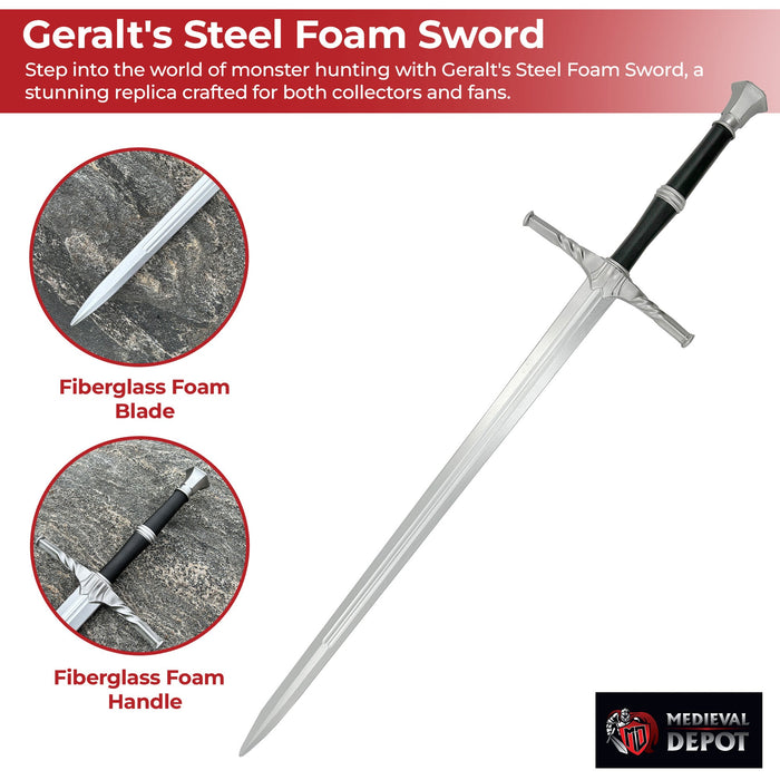 Witcher Geralt Steel Sword with Twisted Guard Foam Version
