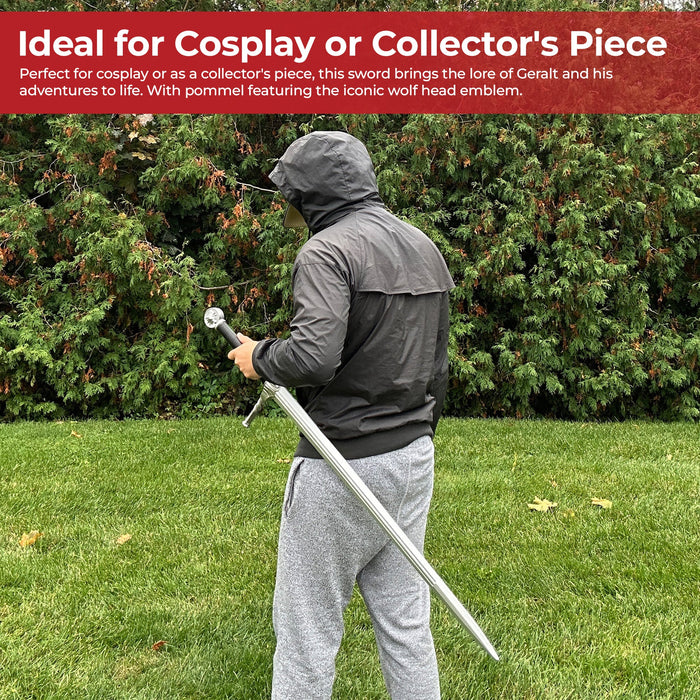 Witcher Geralt Wolf Head Steel Sword Foam Version