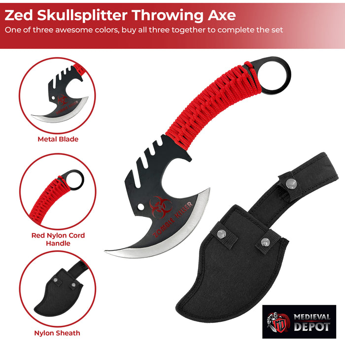 Zed Skullsplitter Throwing Axe - Red