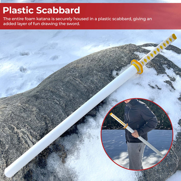 Zenitsu Agatsuma Demon Slayer Foam Katana Sword With Scabbard