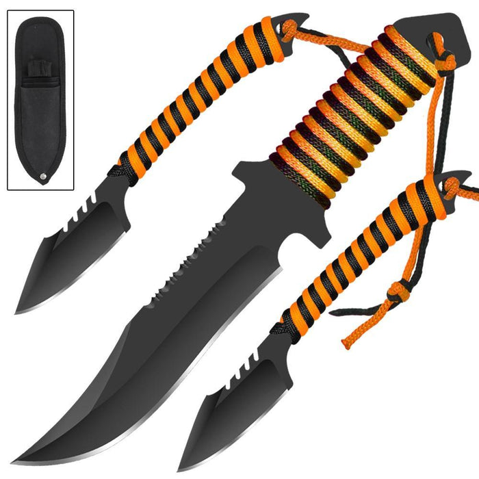 Tiger on the Prowl Hunting & Throwing Knife Set - Medieval Depot