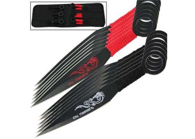 On Target Bullseye 12 Piece Target Throwing Knife Set - Medieval Depot