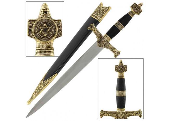 King Solomon Medieval Crusader Dagger Black - Medieval Depot