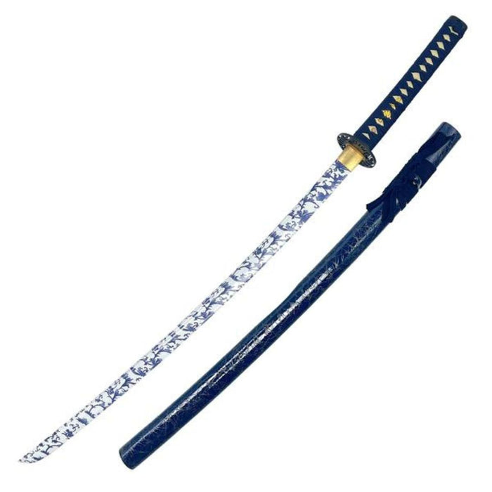 Frost Bloom Porcelain Blue Hand Forged Katana