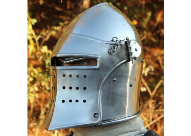 Medieval Renaissance Detachable Visor Barbute - Medieval Depot
