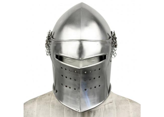 Medieval Renaissance Detachable Visor Barbute - Medieval Depot