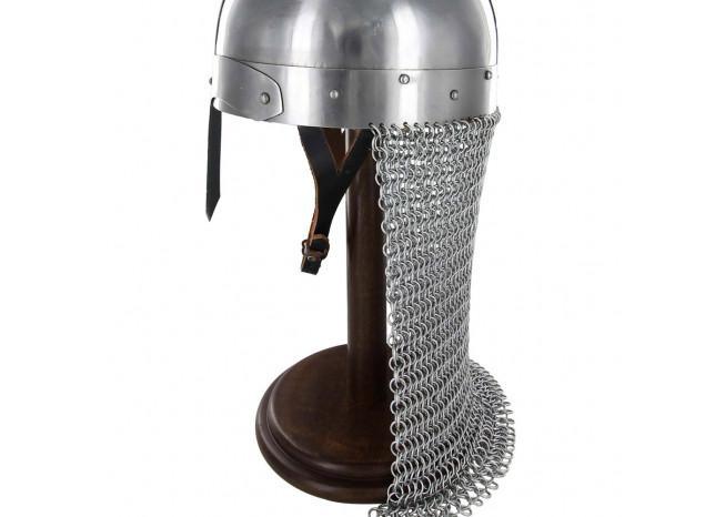 Round Base Wooden Helmet Stand - Medieval Depot