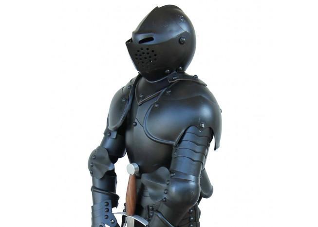 Medieval Mini Black Knight 14th Century Statute - Medieval Depot