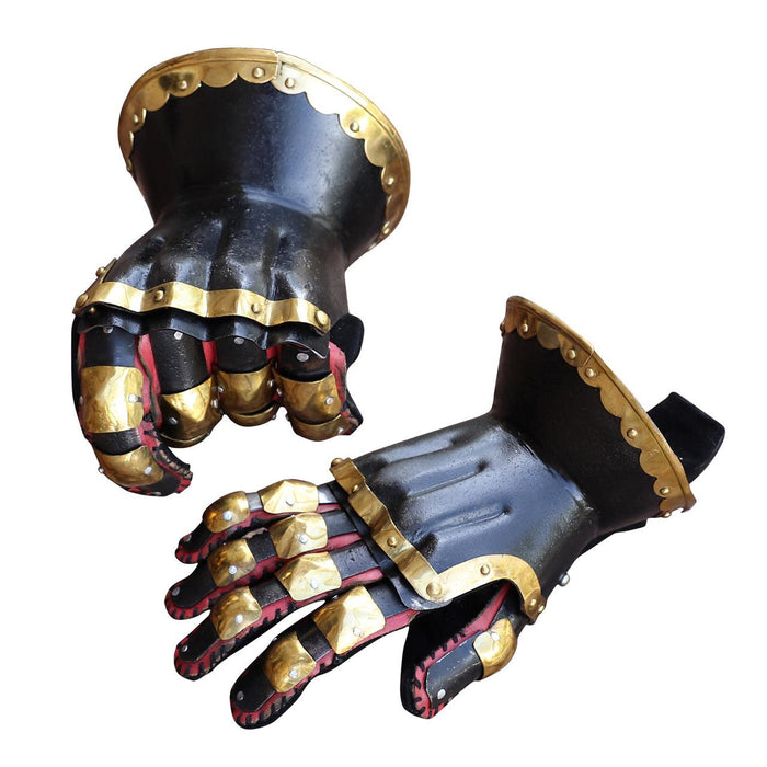 The Cursed Black Knight Functional Medieval Armor Gauntlets - Medieval Depot