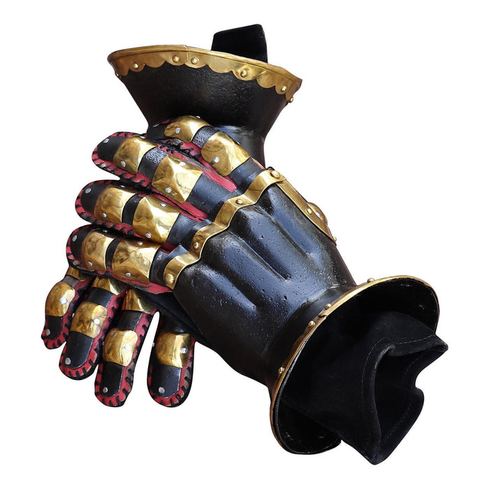 The Cursed Black Knight Functional Medieval Armor Gauntlets - Medieval Depot