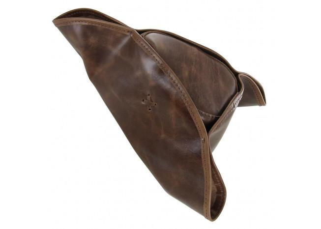 Real Leather Handmade Tricorn Pirate Hat - Medieval Depot