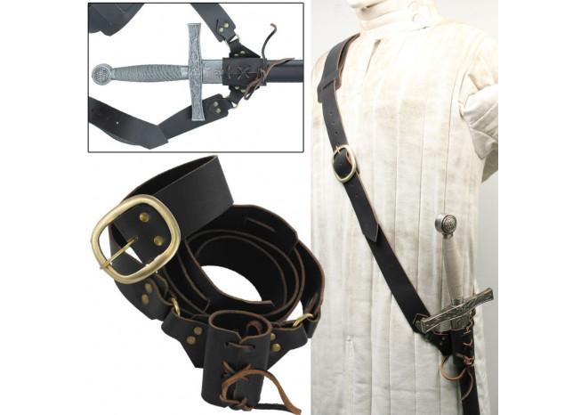 Leather Waist Hanger Frog Baldric Sword Hanger - Medieval Depot