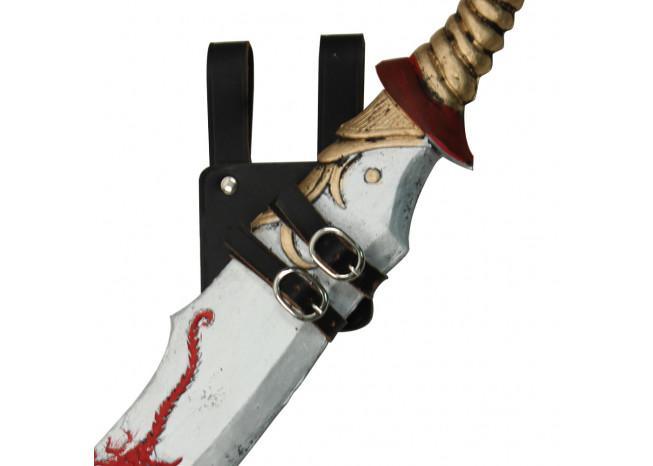 First Crusade Holy War Black Leather Sword Frog - Medieval Depot