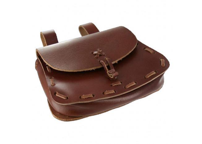 Medieval Leather Hide Festival Pouch Bag - Medieval Depot