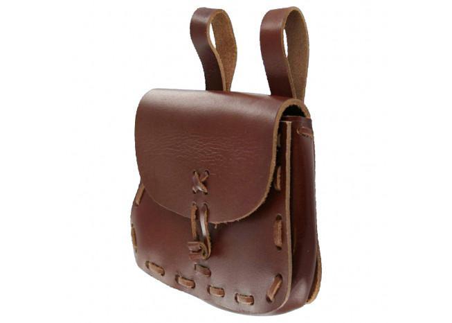 Medieval Leather Hide Festival Pouch Bag - Medieval Depot